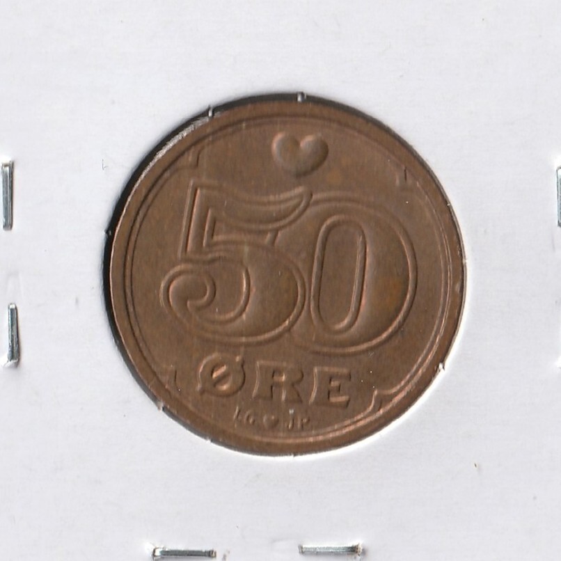 Coin Denmark 50 Øre 1995 KM866.2