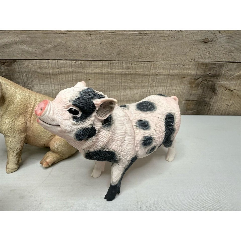 Gerson Farmhouse Pig Figurines Set of 5 Rustic Country Decor Multicolor