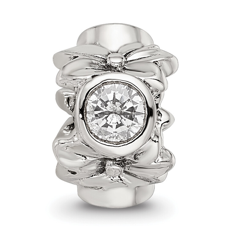 Silver Reflections CZ Bead QRS425