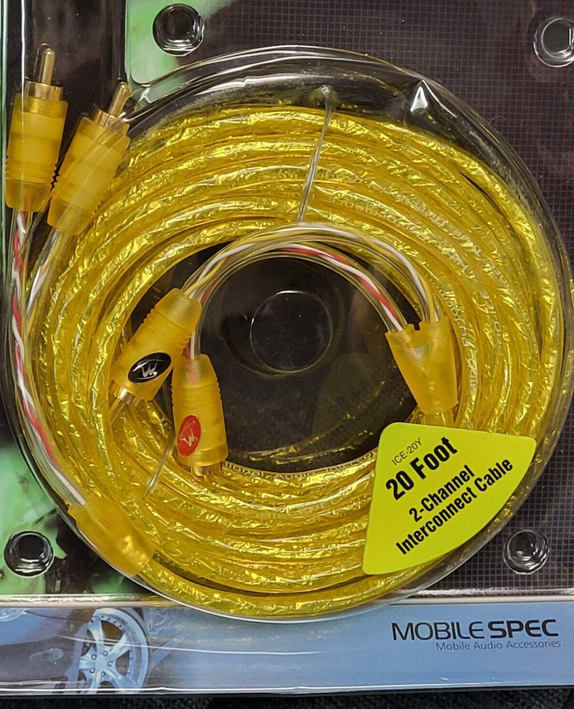 20FT MOBILE SPEC AUDIO INTERCONNECT CABLE TWISTED 2-Channel PRO-ICE [T223]