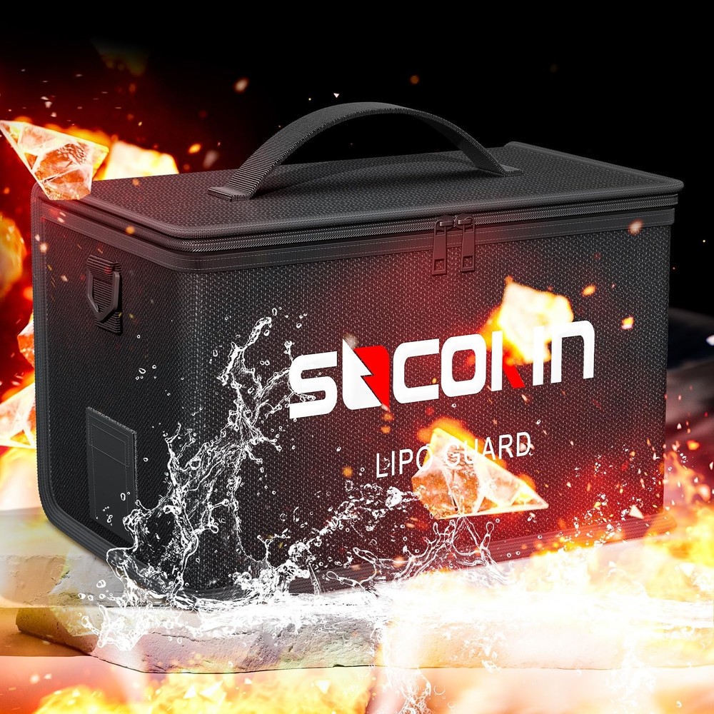 Lipo Battery Safe Bag Fireproof Explosionproof Bags Large Capacity Adjustable...