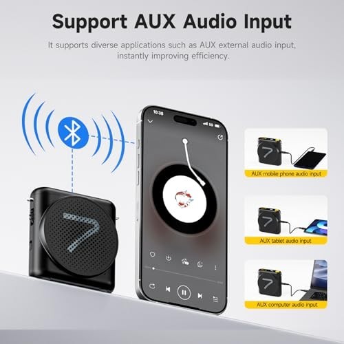 Wireless Voice Amplifier with Headset Microphone - Portable Mini Speaker for Cla