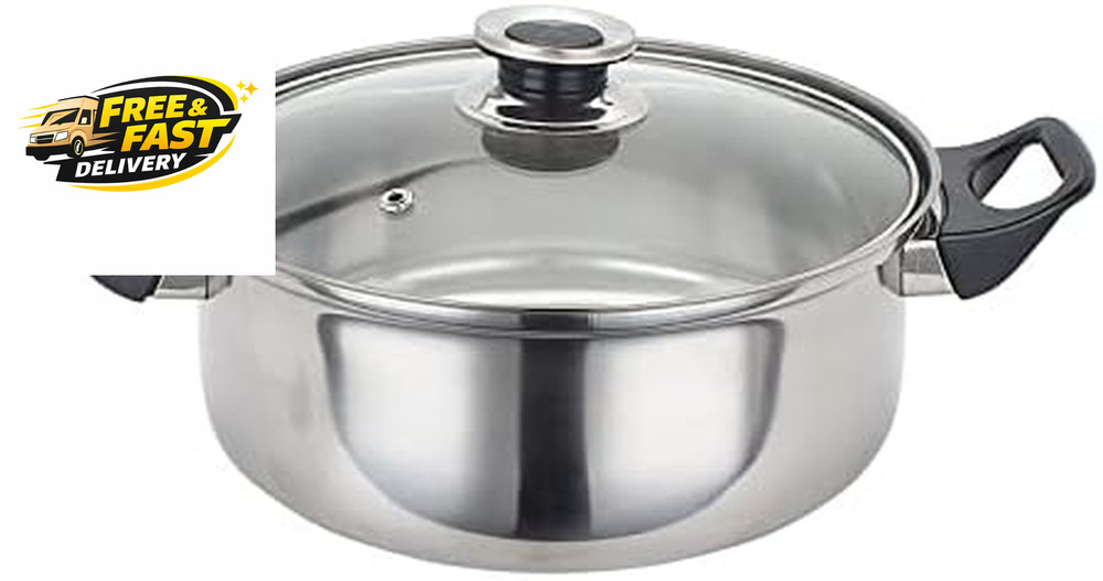 12 Piece Stainless Steel Cookware Set, Silver