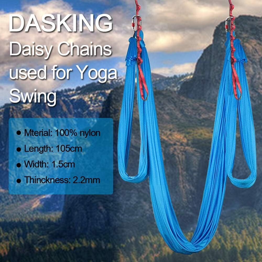 DASKING 2pcs Adjustable Daisy Chains 23KN Strong Climbing Strap Nylon Red