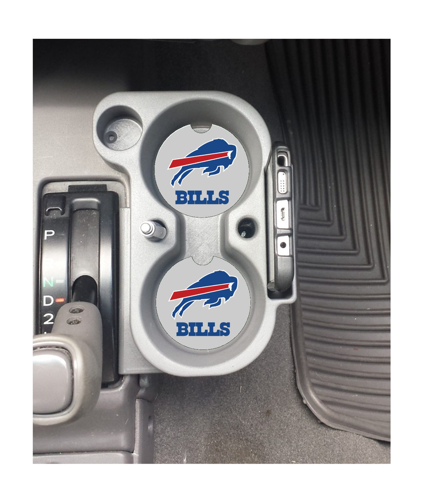 BUFFALO BILLS CUSTOM RUBBER CAR COASTERS SET (2)