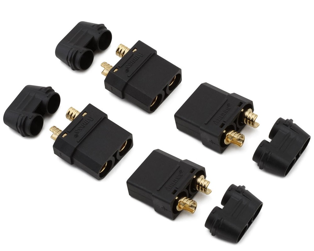 Samix XT90 Connectors (Black) (4 Female) [SAMCXT90-004FBK]
