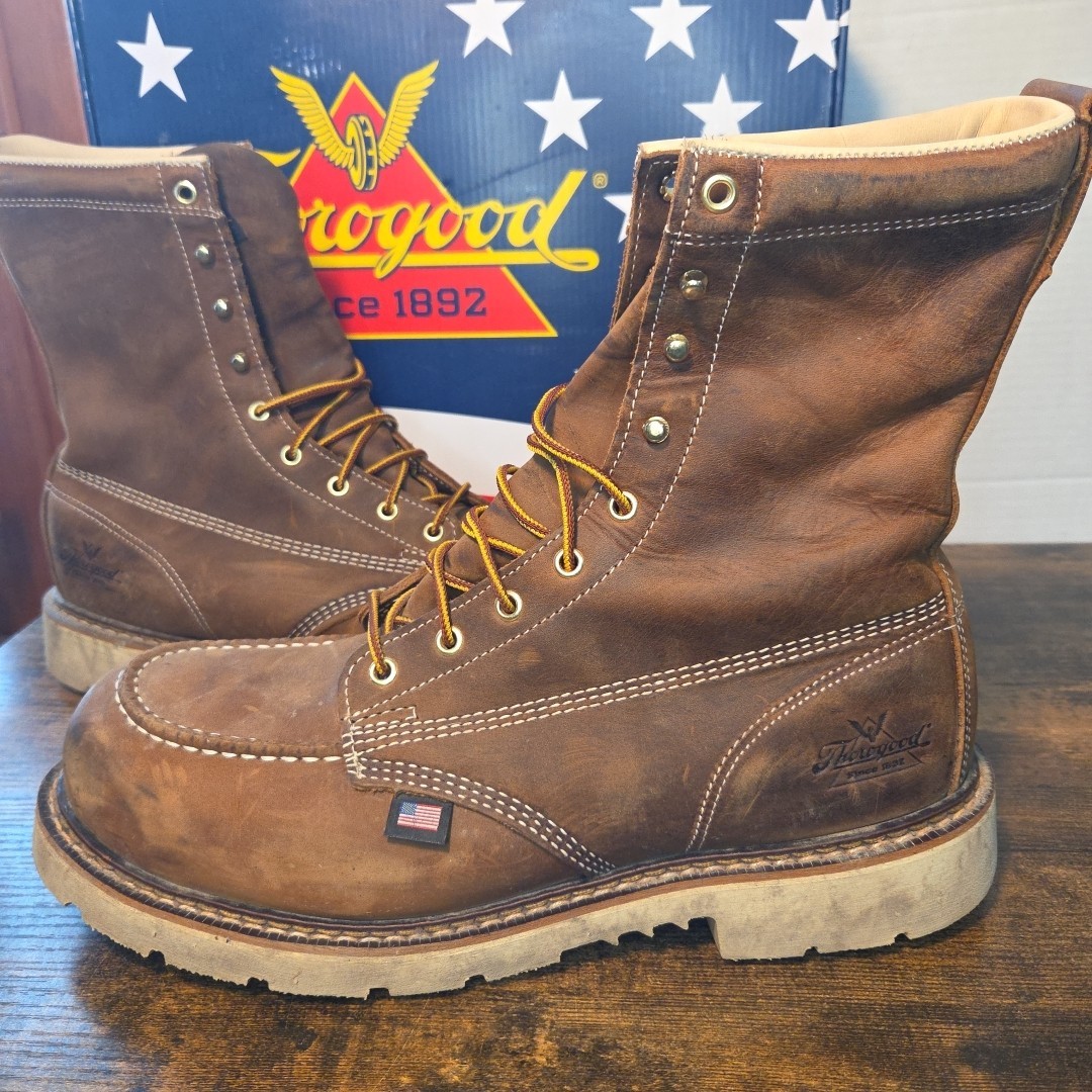 Thorogood American Heritage 8” Crazy Horse Leather Steel Toe Boots Size 11.5 D