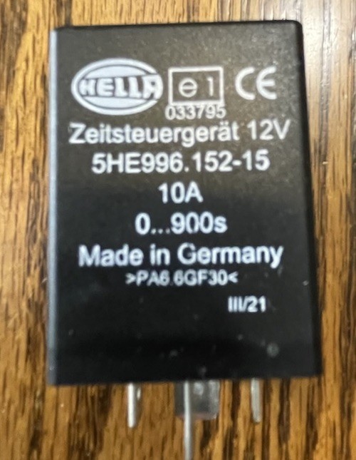 Time Delay Relay Accessory Hella 5HE 996152151
