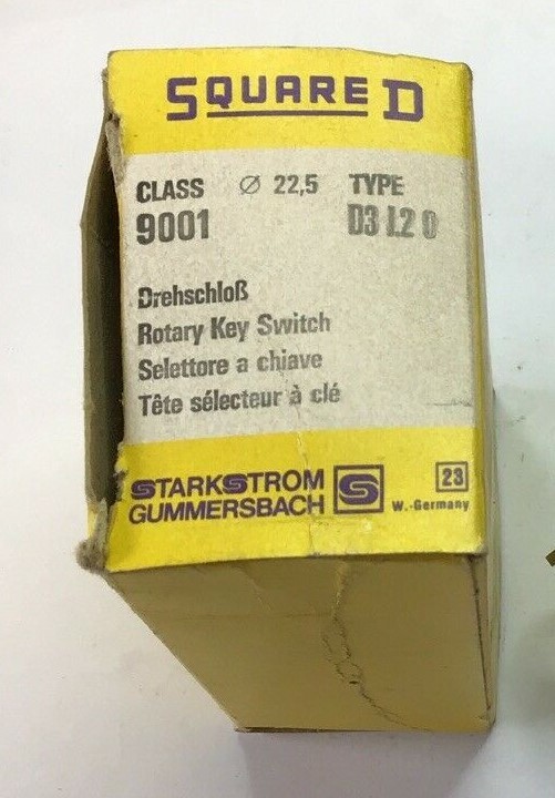 SQUARE D 9001 D3L20 ROTARY KEY SWITCH