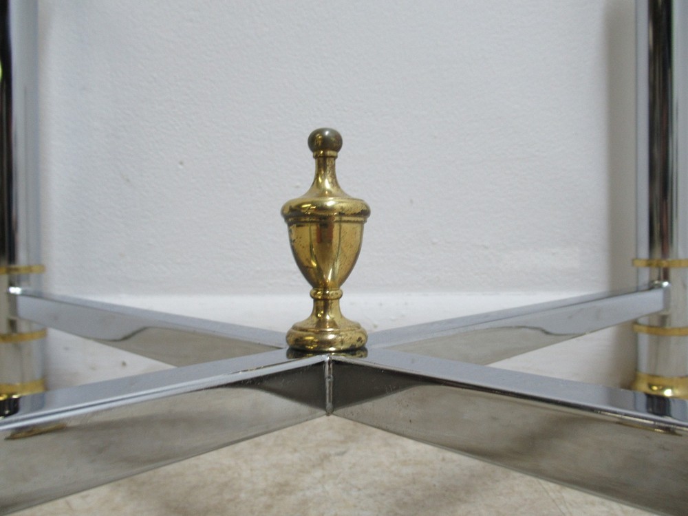 Vintage French Regency Chrome Brass Coffee Table Base
