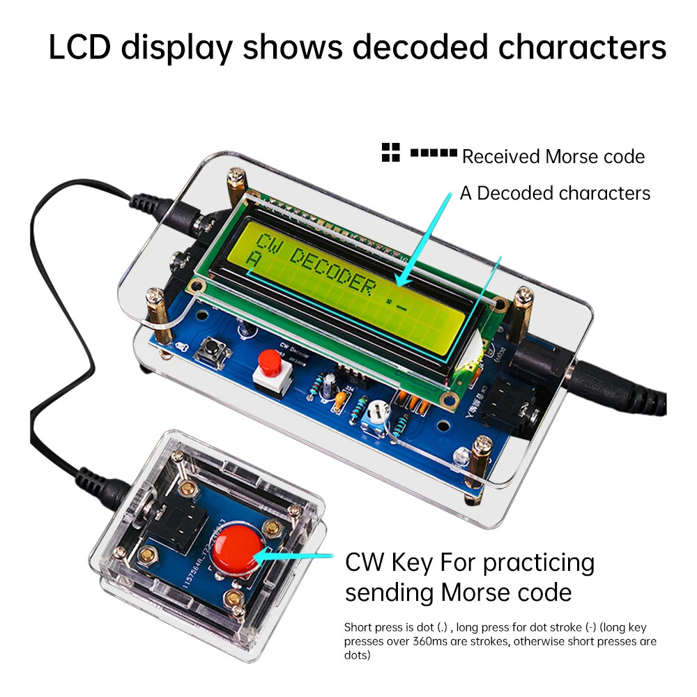 Trainer Morse Code Decoder Keyer Interpreter DIY Electronic Component Kit SET