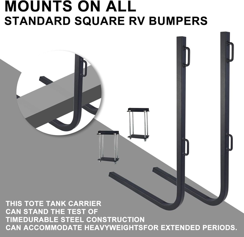 RV Bumper Brackets, Bumper Mounted Tank Racks, RV Bumper Support Brackets.