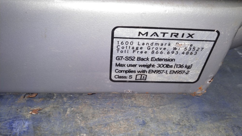 Matrix Ultra G7 Back Extension S52 Class S Gym