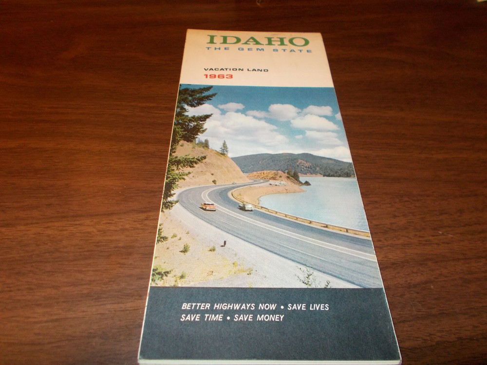 1963 Idaho State-issued Vintage Road Map