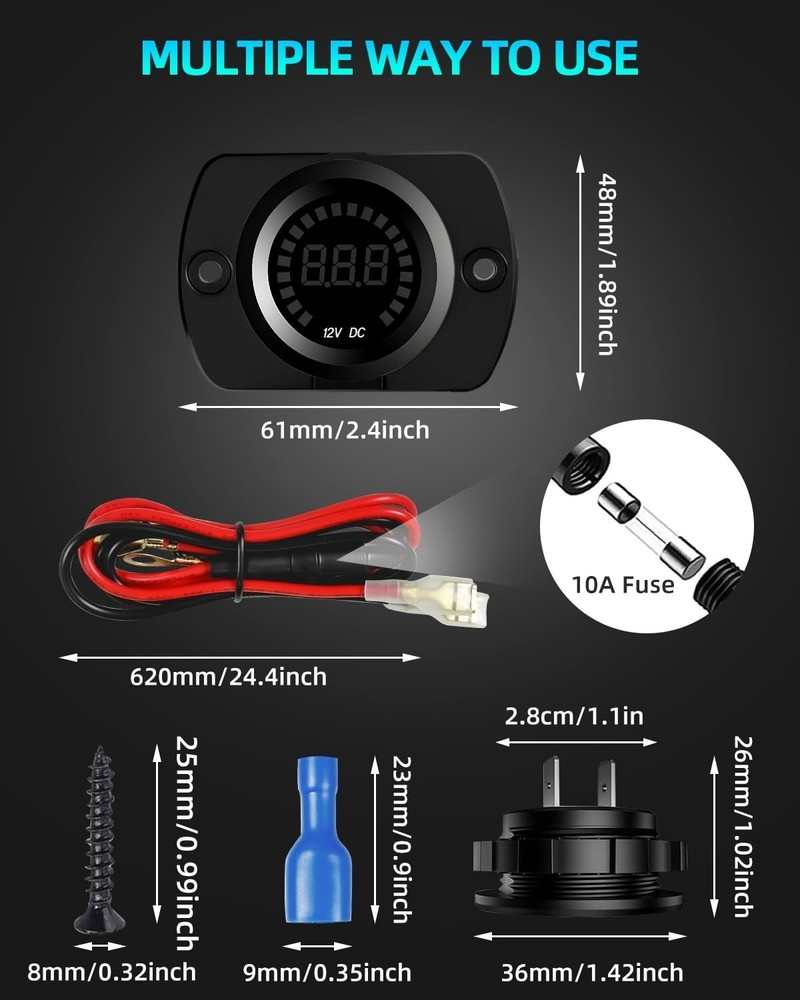 12V Battery Voltage Gauge for Low Voltage & Electrical Issues