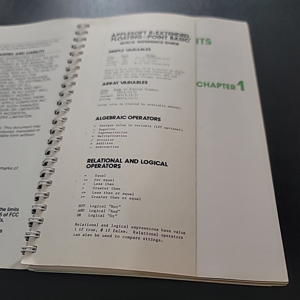 1981 Apple Computer Applesoft II Basic Programming Reference Manual 030-0013-E