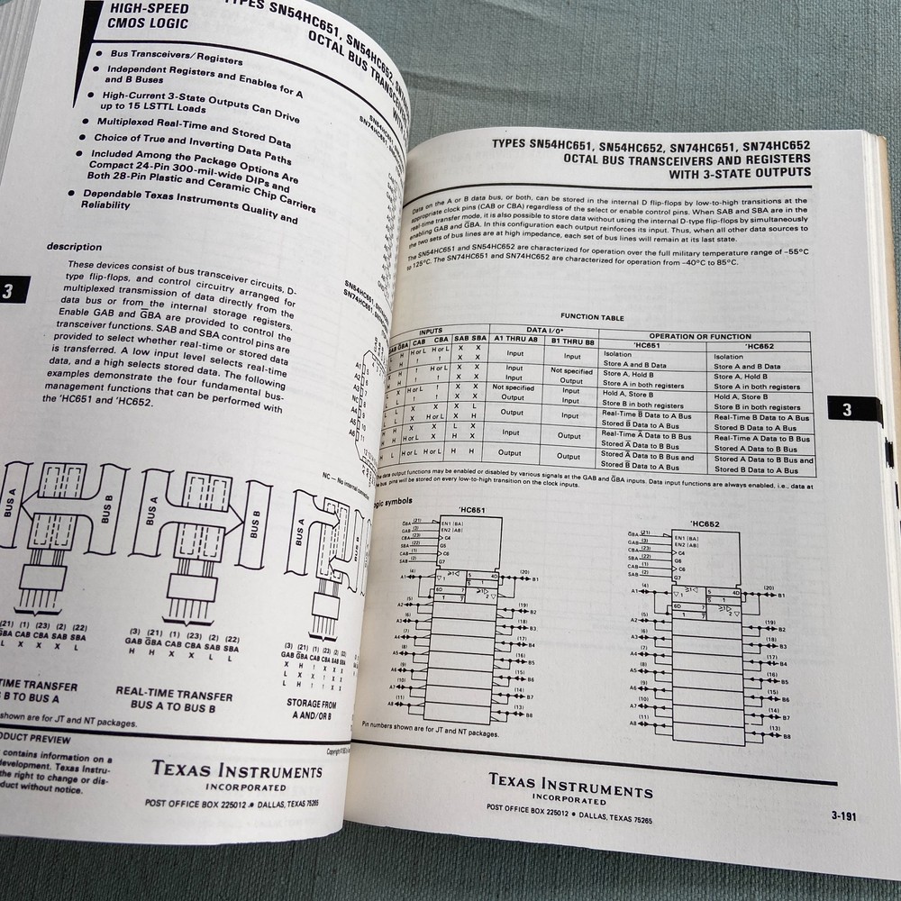 Book Texas Instruments 1983 Silicon-gate Complementary MOS CMOS High Speed TI Lo
