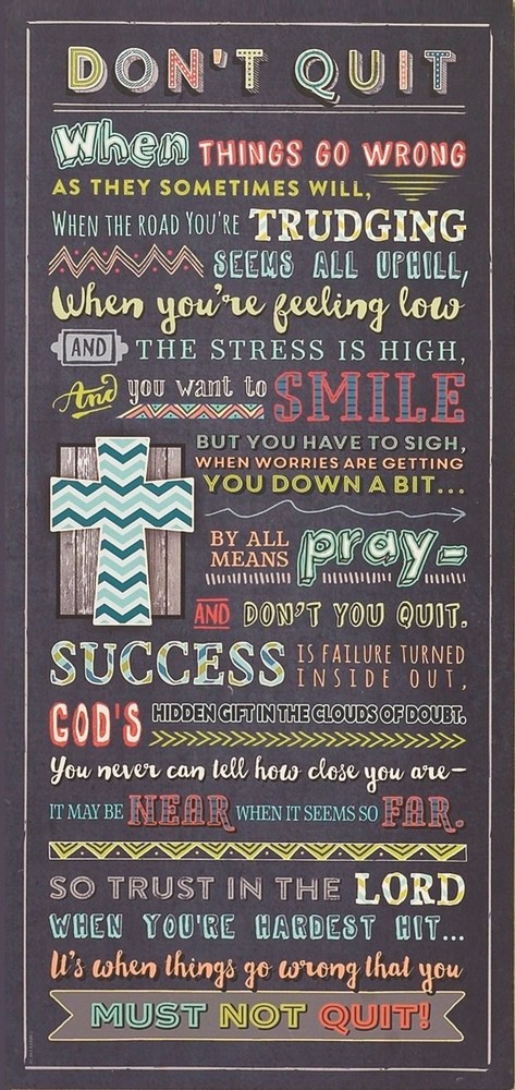 Plaque-Don't Quit (8"x 17")