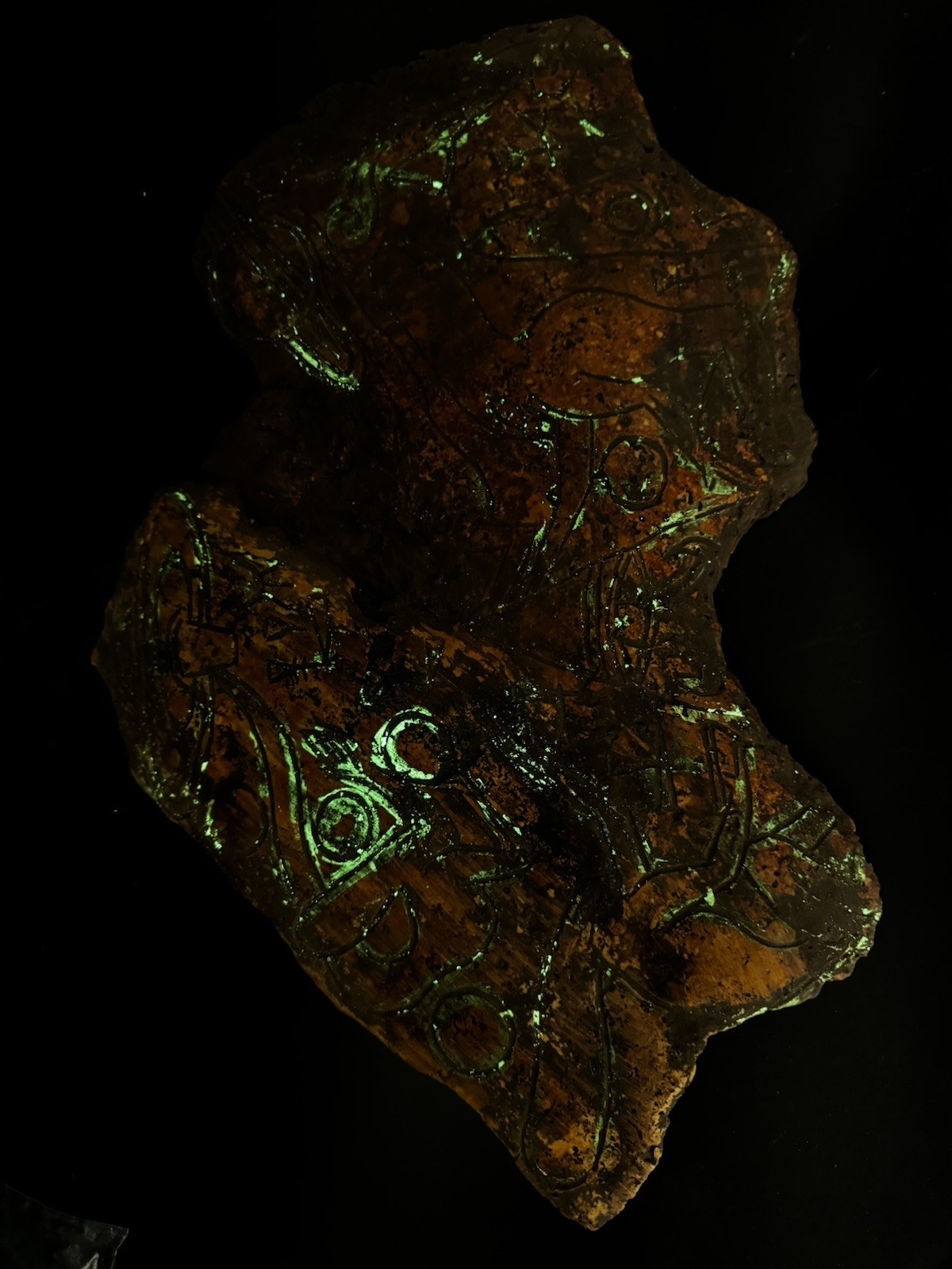 Glowing Massive Masonic Tablet Tula Mexico PreColumbian Alien Ojuelos