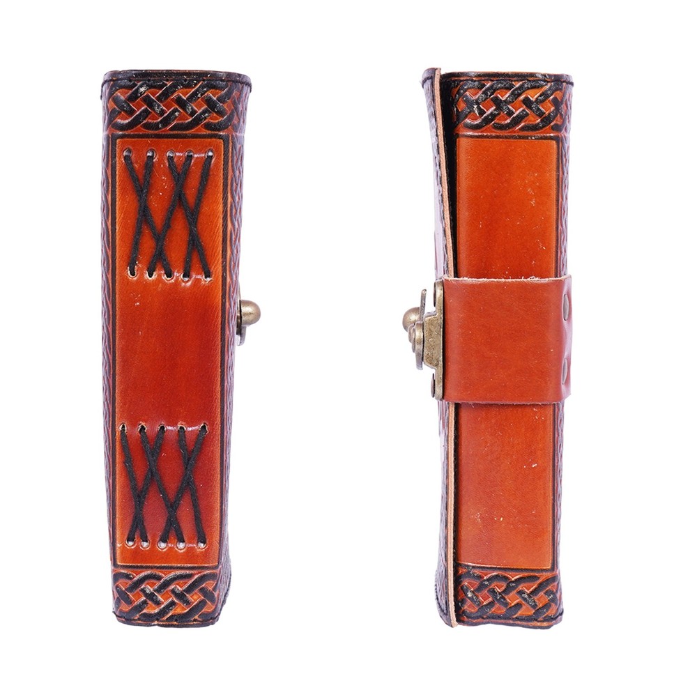 Red Embossed Leather Journal – 5x7 Handmade Notebook