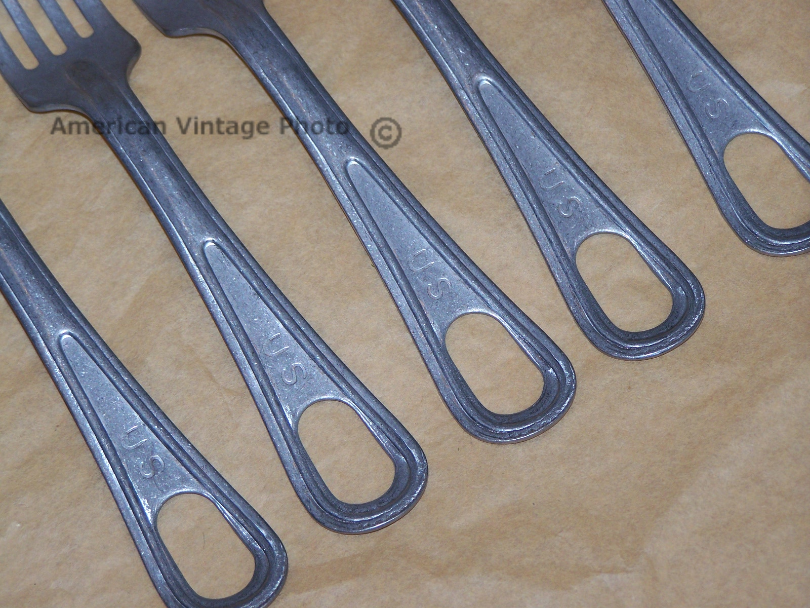 Mess Fork 5 NOS Stainless USA Military Army Utensil f Mess Kit Scout Camping