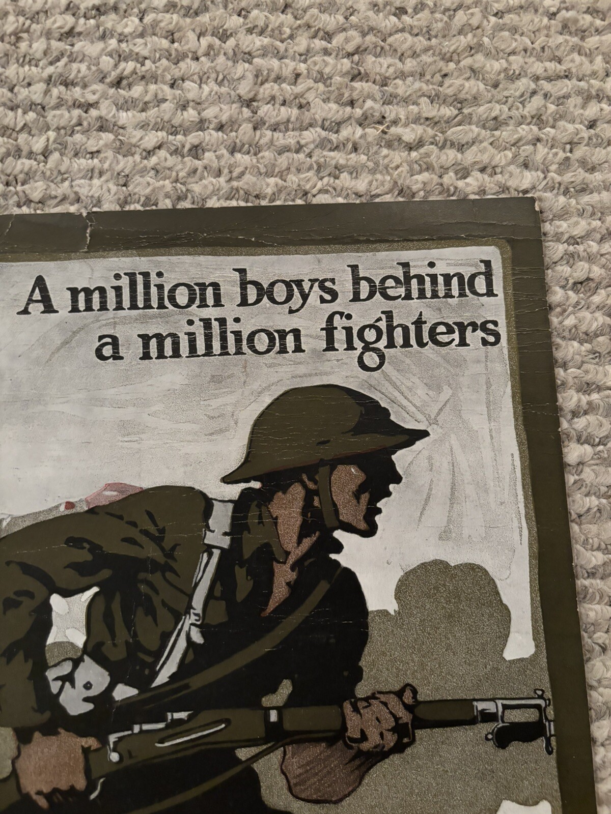 Original WWI Poster A Million Boys Behind A Million Fighters Victory Boys