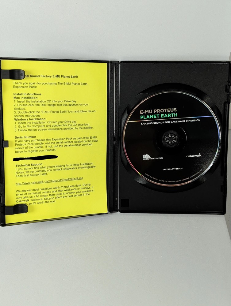 E-MU Proteus Planet Earth Drums and Percussion Cakewalk Software