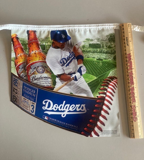 🔥 NEW 24' Budweiser LA Dodgers Double sided Baseball MLB Beer String Banner