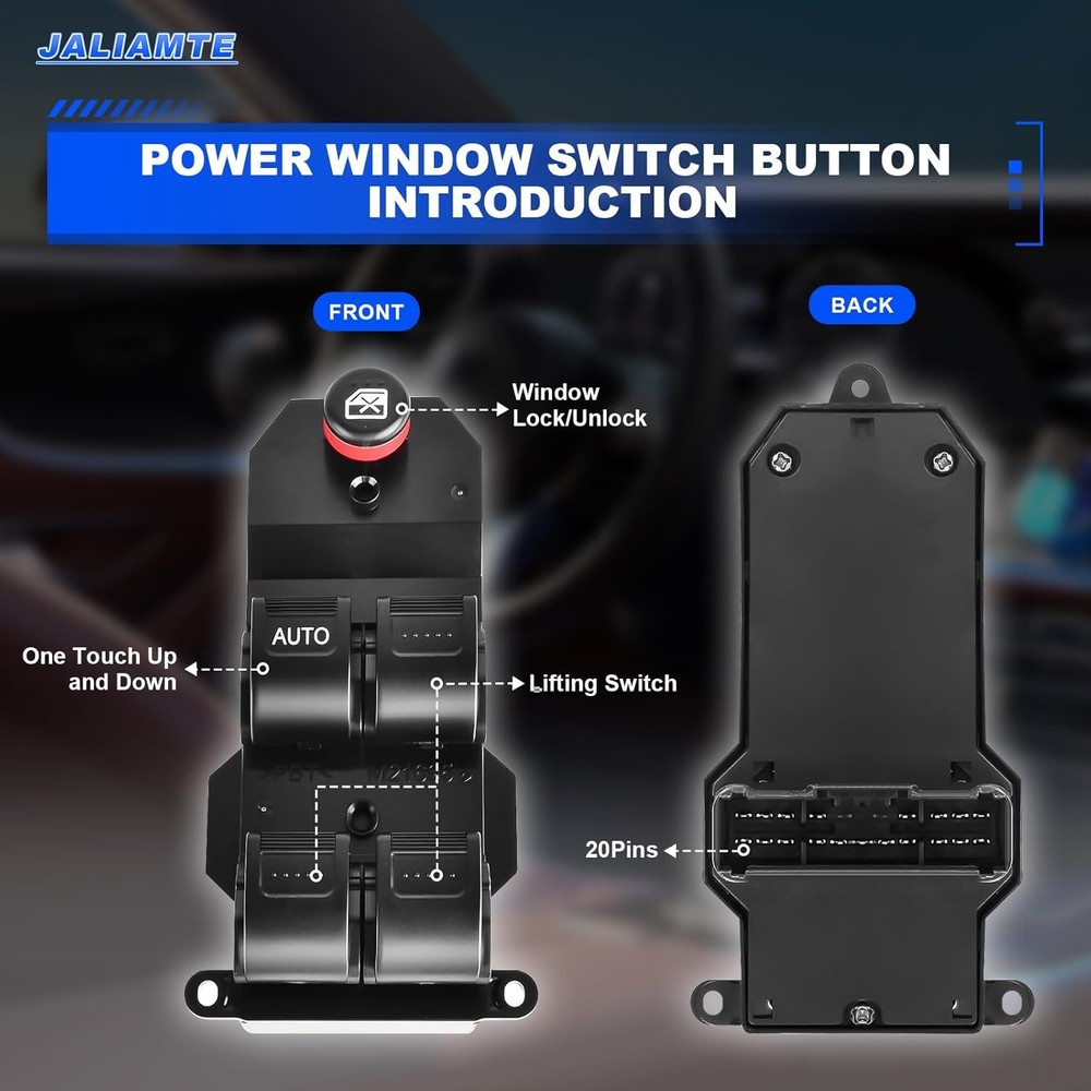 Master Power Window Switch Front Driver Side Compatible with Honda Civic 2001-20