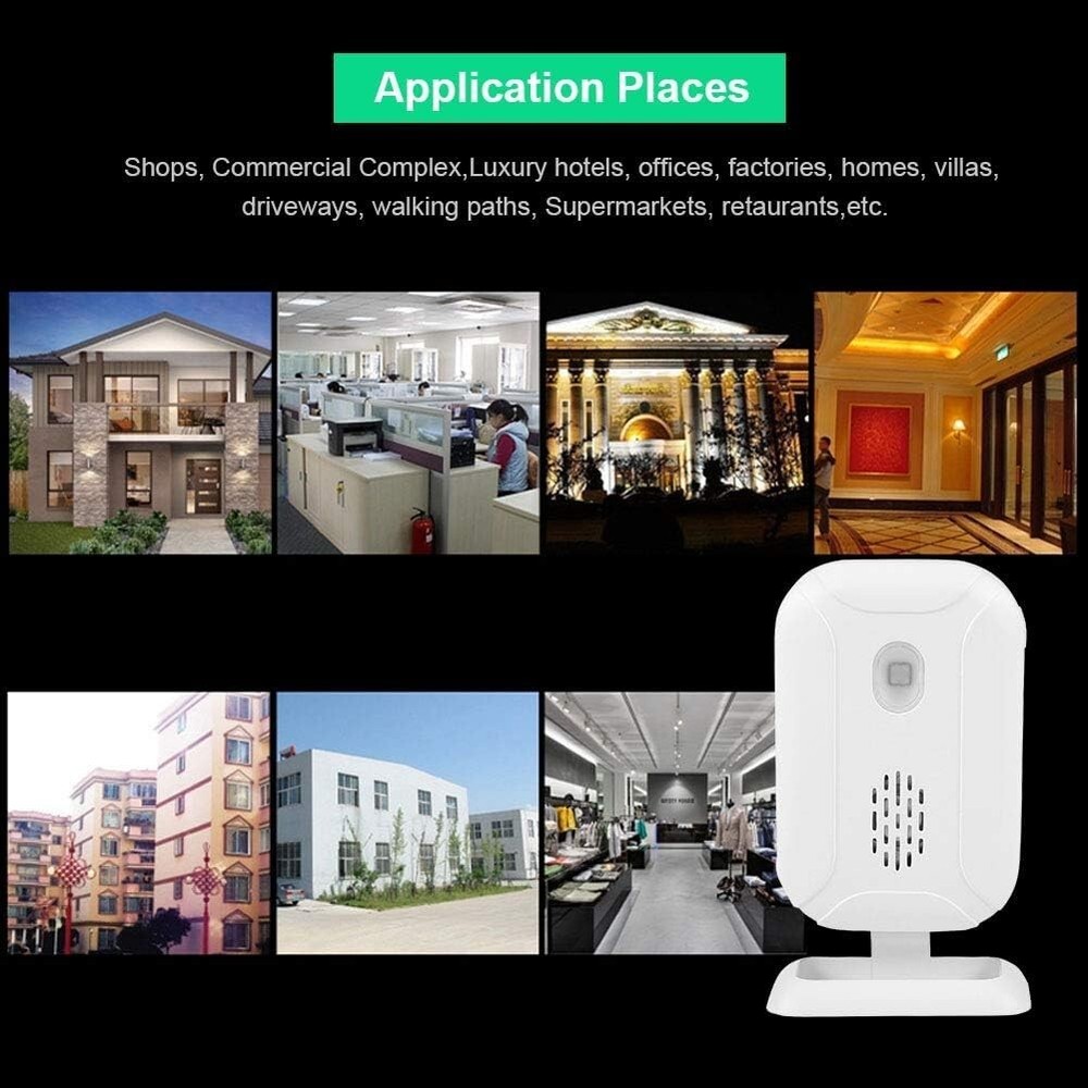Wireless PIR Motion Detector Bell Alarm with IR Adjustable Volume