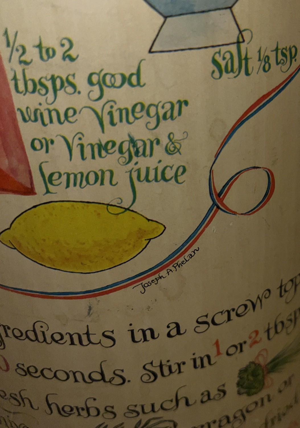 60's Kitchen Recipe MCM Umbrella Stand Black Gold Metal Joseph Phelan Kitschy