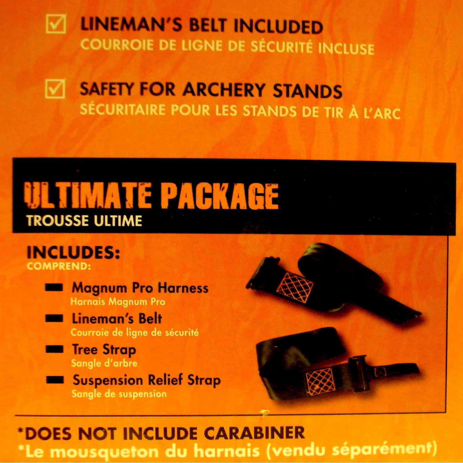 MUDDY MAGNUM PRO TREE STAND SAFETY HARNESS w/BELT-TREE& SUSPENSION RELIEF STRAPS