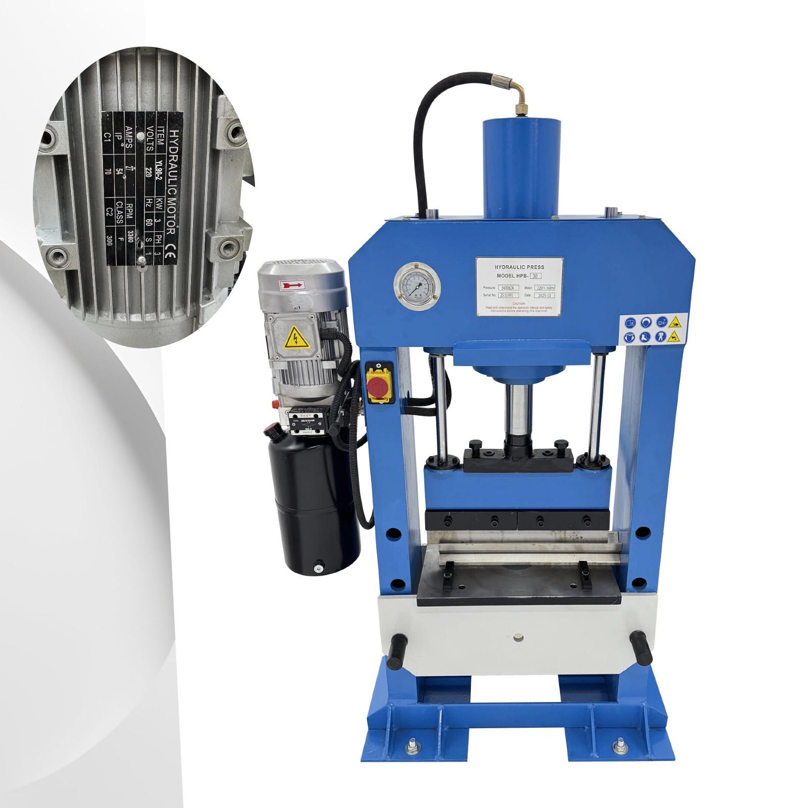 Industrial Hydraulic Press Machine Single-Column Gantry Frame 220V 3-Phase 30T