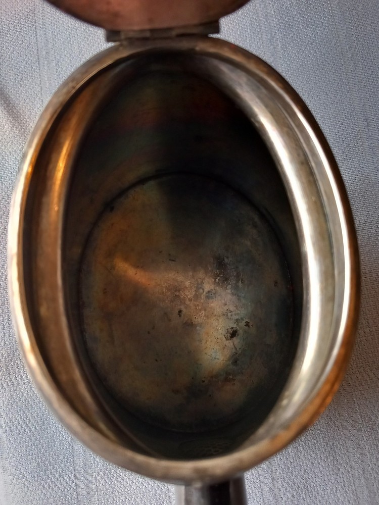 AW & JH Silver Plated Teapot, Ebony Handle, Model 2250.