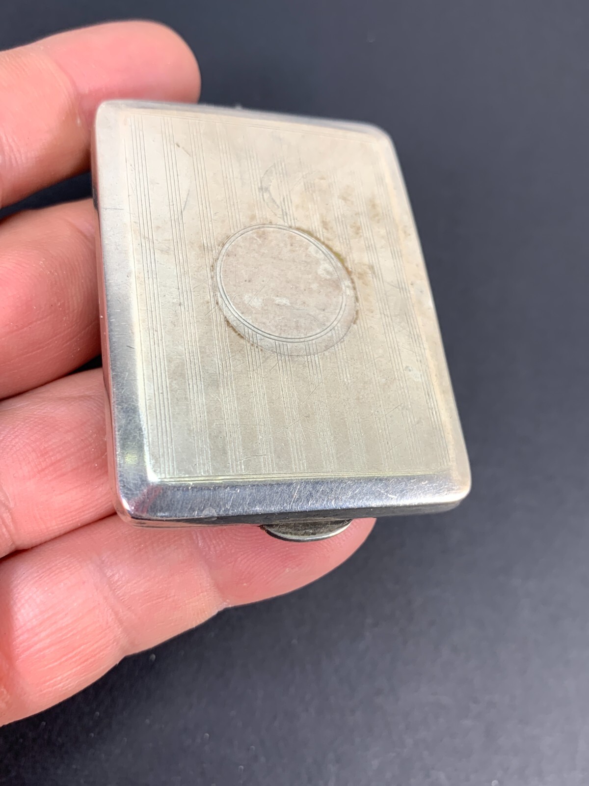 silver engine turned rectangular note/cigarette case, Birmingham 1925