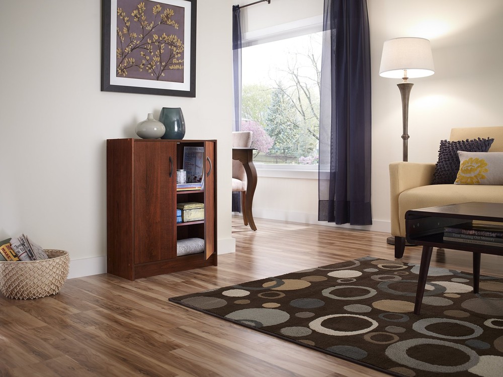 1307 Stackable 2-Door Organizer, Dark Cherry