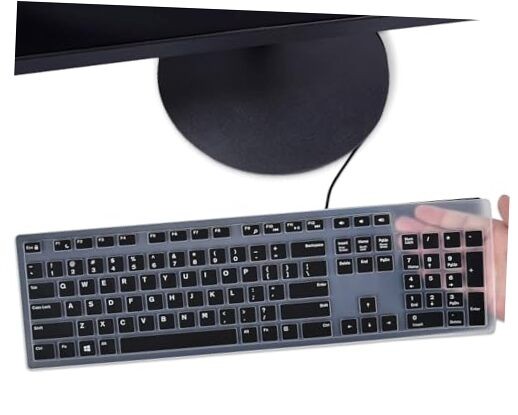 Keyboard Cover Skin Compatible with Amazon Basics Wired USB Keyboard Black