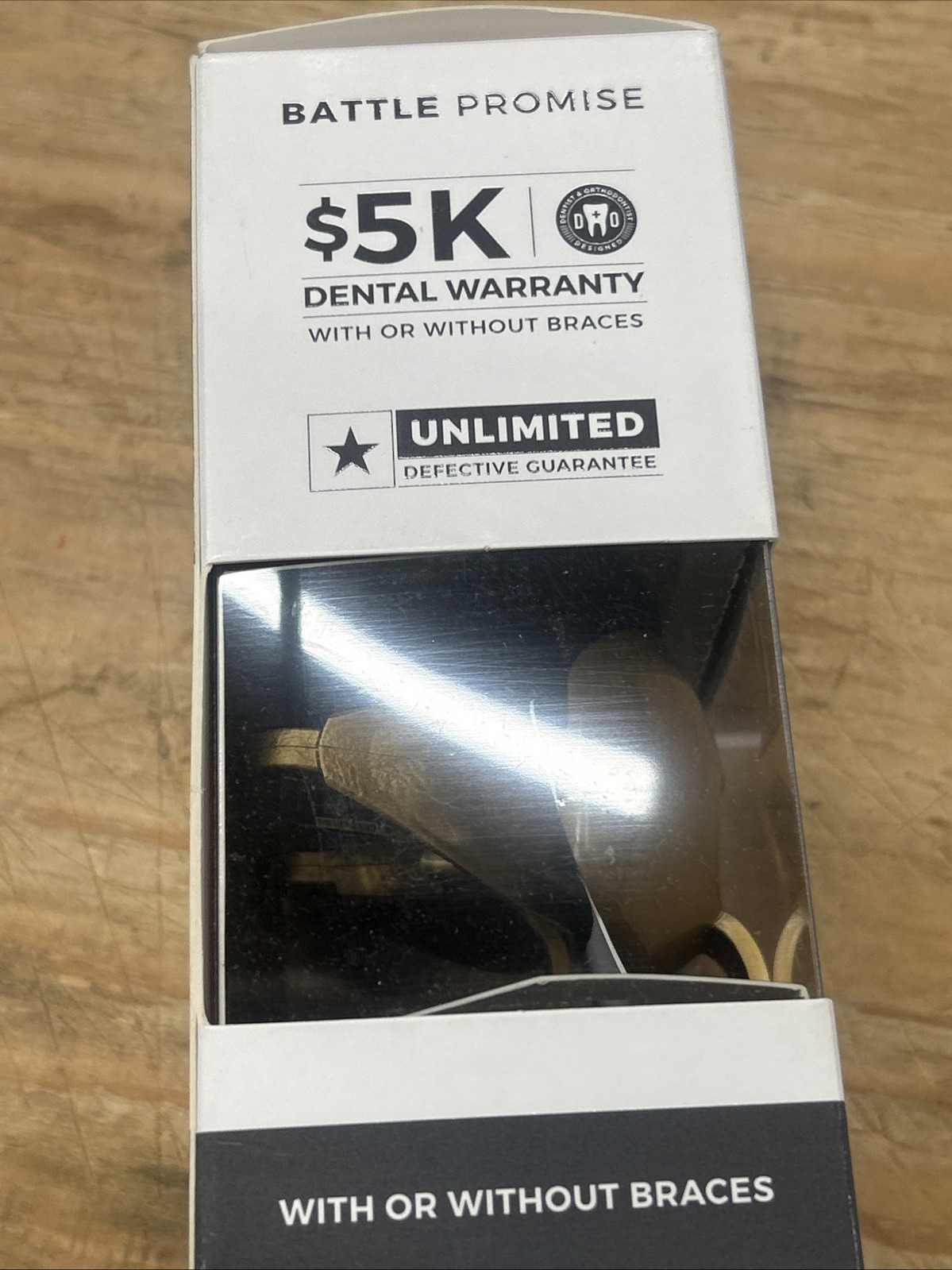 Battle Sports Science Oxygen Lip Protector Mouthguard with Strap Football Gold