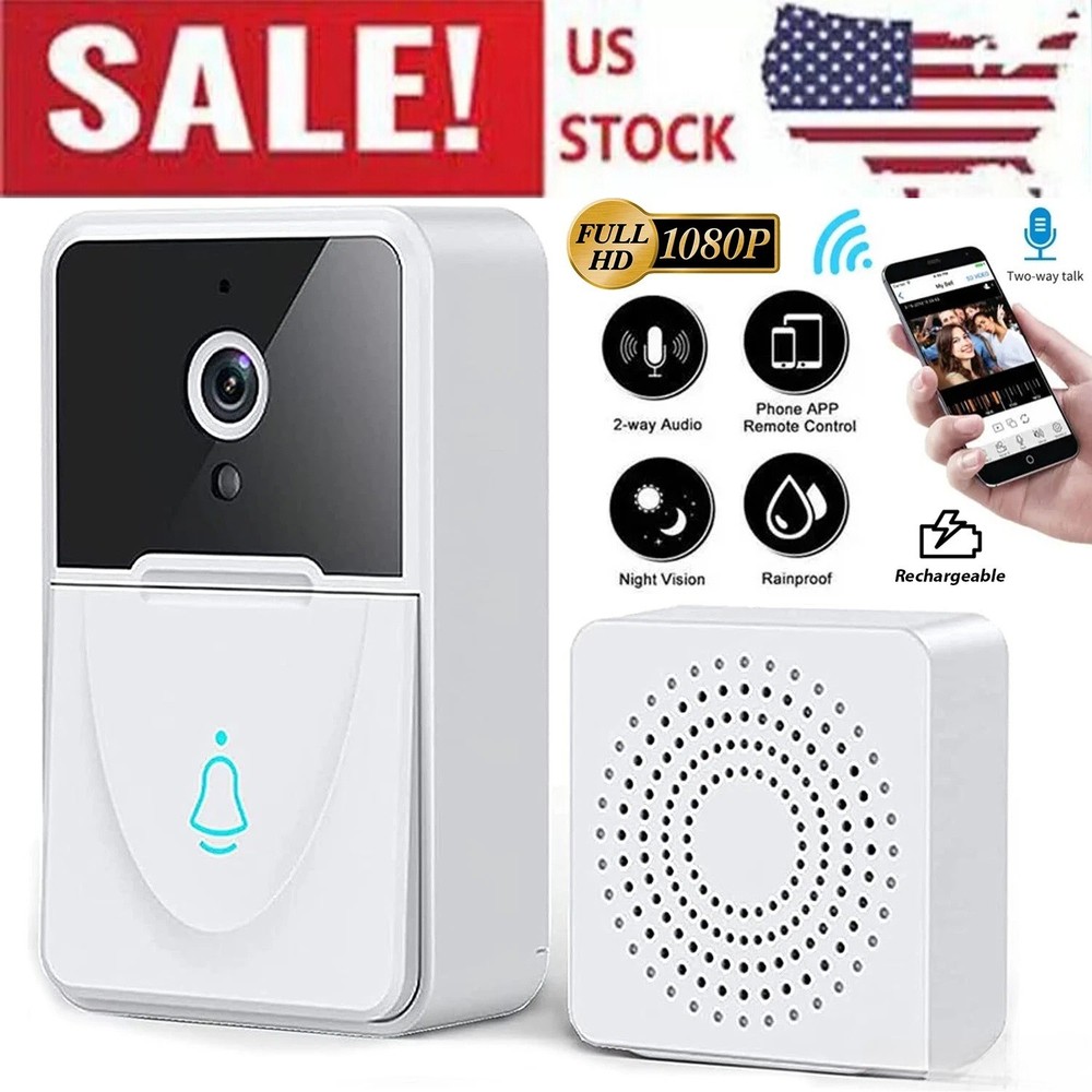 Wireless Security WiFi Smart Doorbell Intercom Video Camera Bell Chime Door Ring