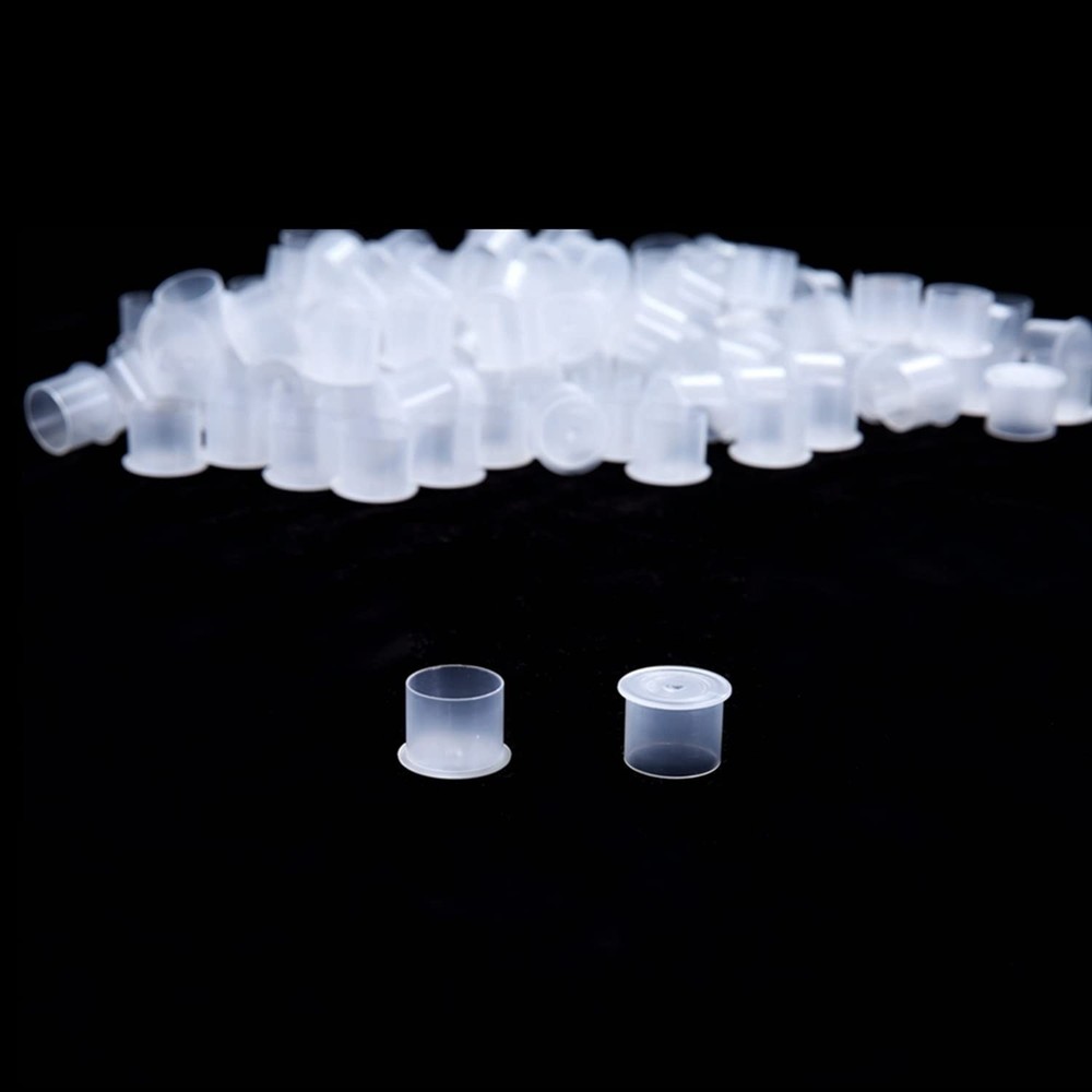 Ink Caps Small,500pcs Plastic Disposable Microblading Makeup Ink Cups with Ba...