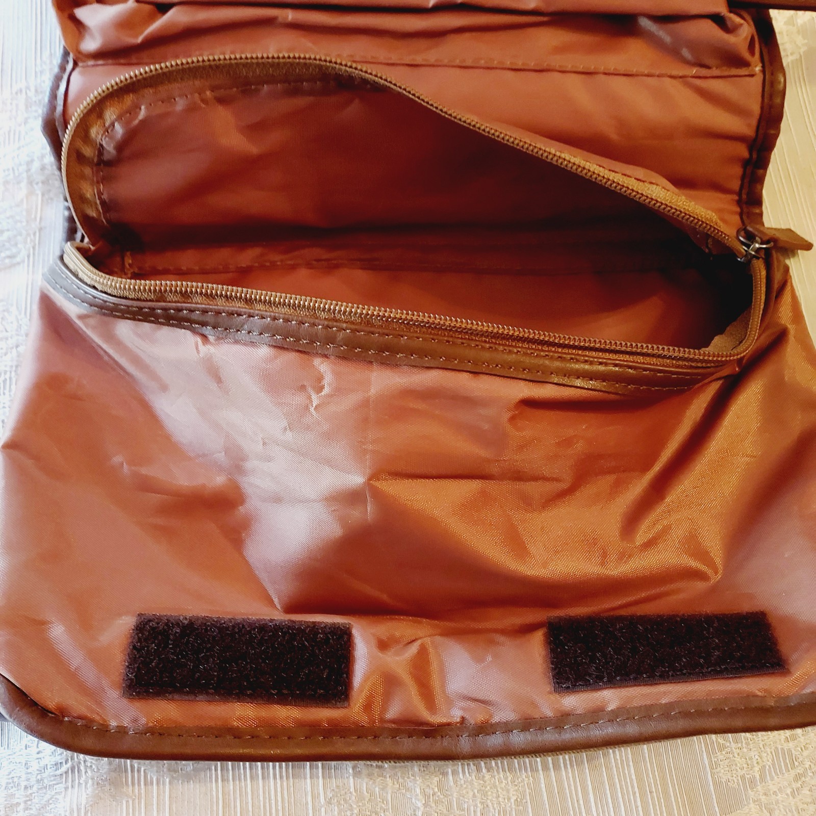 Chaps Ralph Lauren Toiletry Canvas Leather Trim Hang Travel Bag Mens Womens Vtg