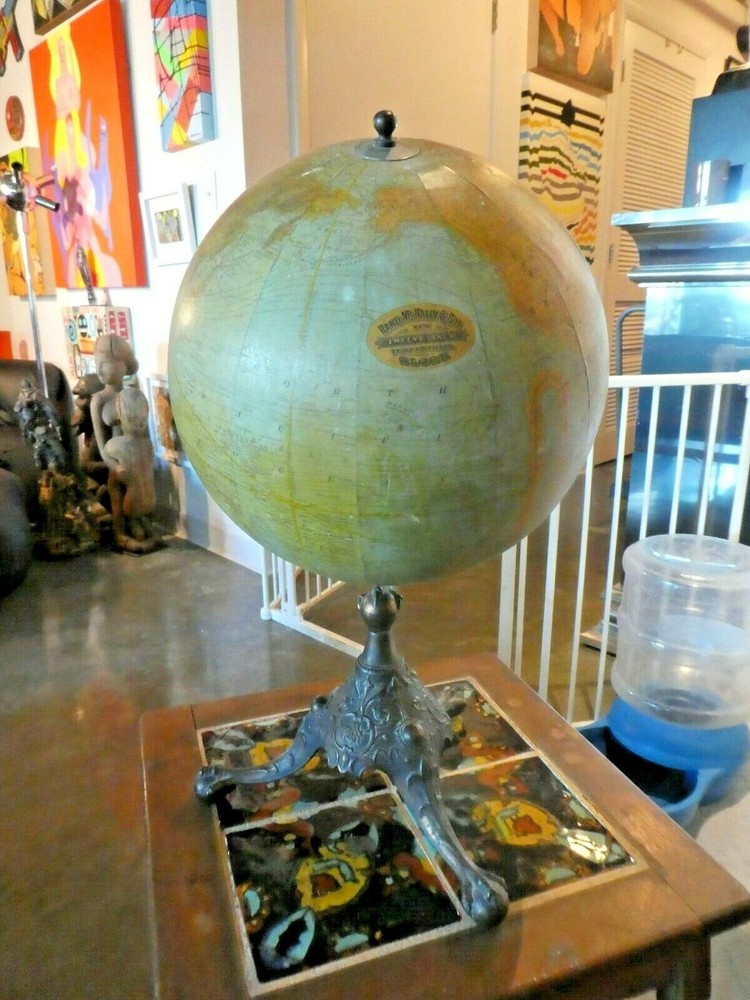 1920'S RAND MCNALLY TERRESTRIAL GLOBE "AS IS "