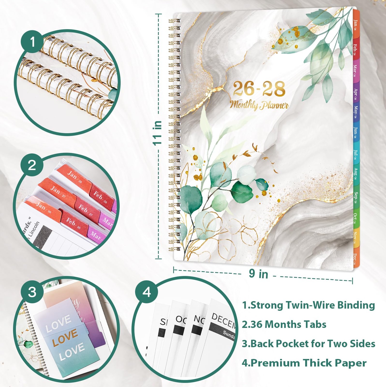 2026-2028 Monthly Planner - 3 Year Monthly Planner 2026-2028 from JAN. 2