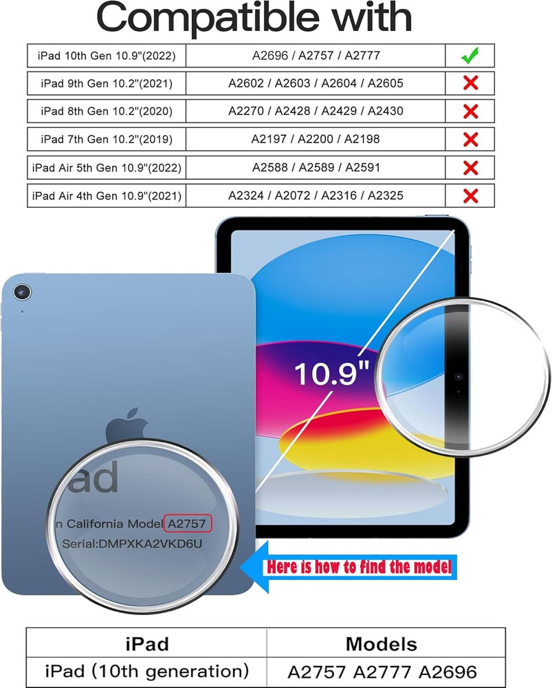 2 Pack iPad 11"/10.9" Screen Protector, HD Tempered Glass, Case Friendly