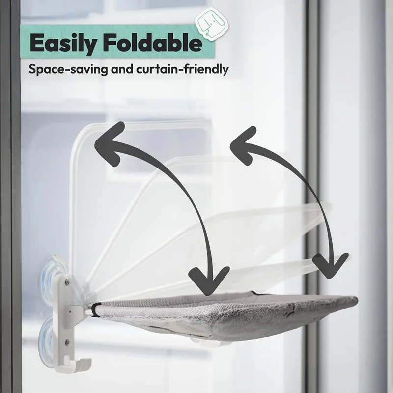 Cat Window Perch Cordless Foldable Pet Hammock Bed Glow in The Dark Glowing