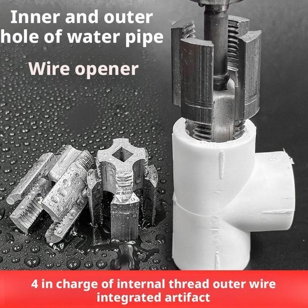 Integrated Internal & External Pipe Threading-Tool PVC Pipe Threader Cutting~Kit