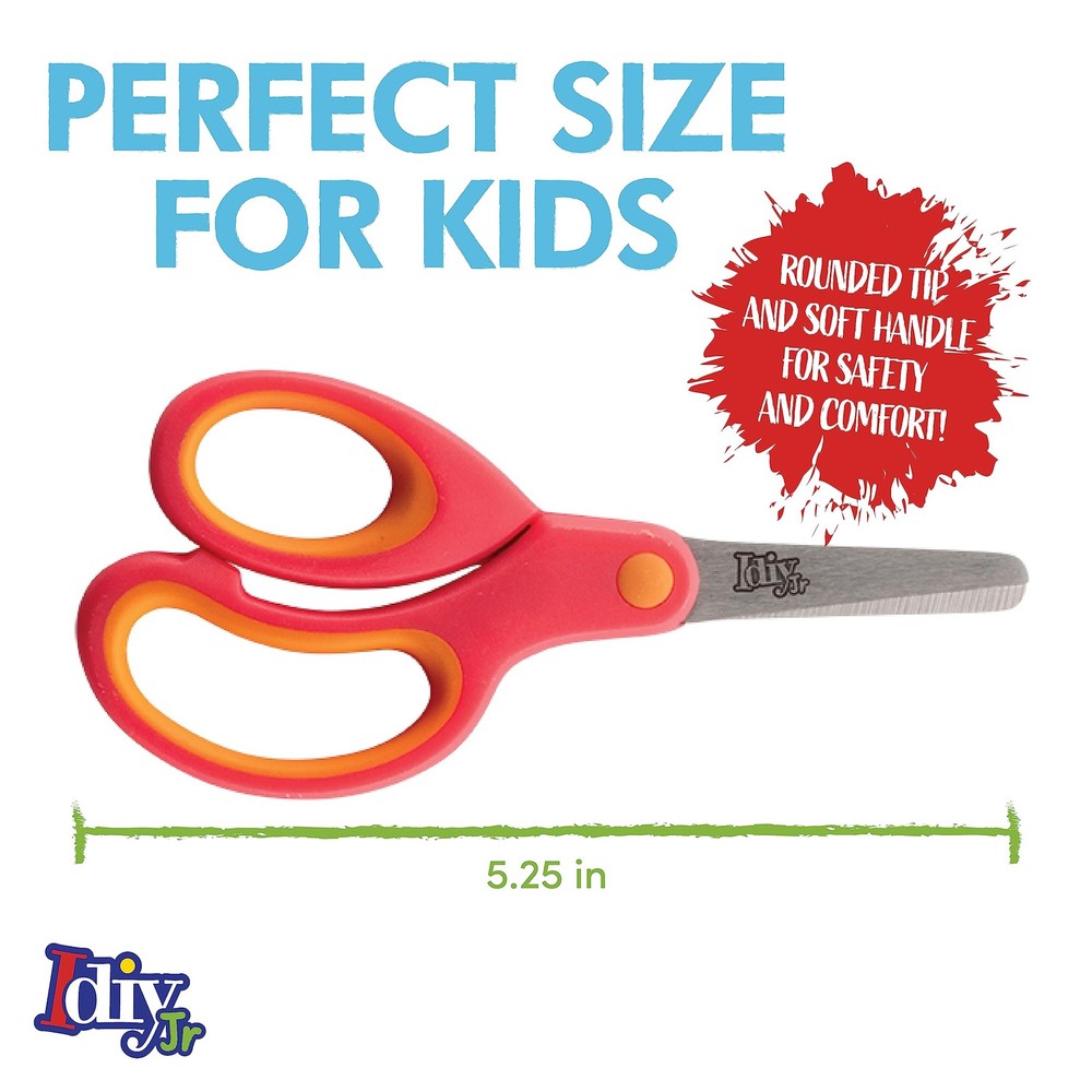 Kid's Scissors Class Value Pack (25pc) - 5" Soft Grip Blunt Tip Safety Easy C...
