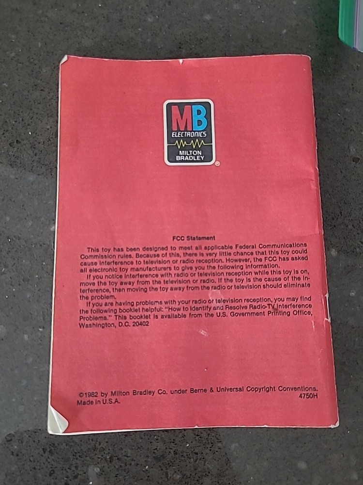 Electronic Battleship Replacement Parts & Instructions Code Book 1982