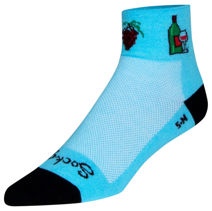 SockGuy Classic Wine Down Socks - 2 inch, Blue, Small/Medium