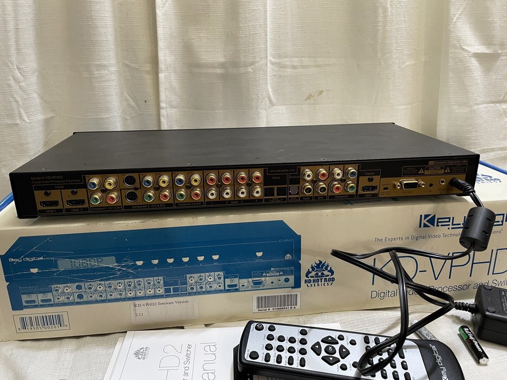 Key Digital KD-VPHD2 Digital Video Processor and Switcher with Remote Hot Rod
